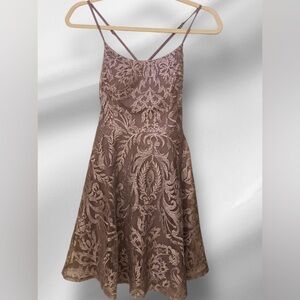 Xtraordinary Purple Lace Mini Dress